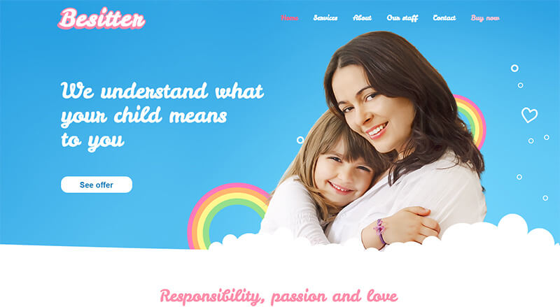 Diseno web para servicios infantiles - be-sitter