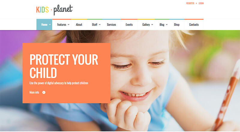 Diseno web para servicios infantiles - kids-planet
